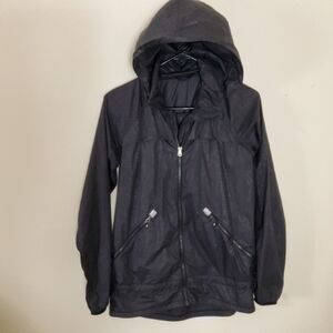 Lululemon Women's Black Hooded Windbreaker Missing Size Tag Pit-pit 17" S